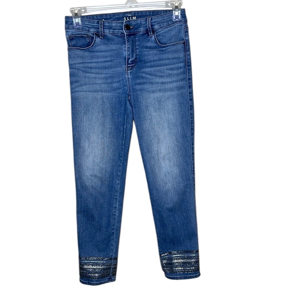 White House Black Market The Slim Crop Embellished Jeans